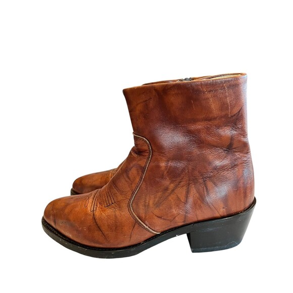 Durango Mens Leather Boots Ankle Zip Up Cowboy Western TR824 Brown Size … - Picture 5 of 11